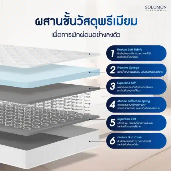 SOLOMON ที่นอนสปริง หนา9นิ้ว รุ่น Cornflaks แถมหมอนหนุนเกรดโรงแรม-05