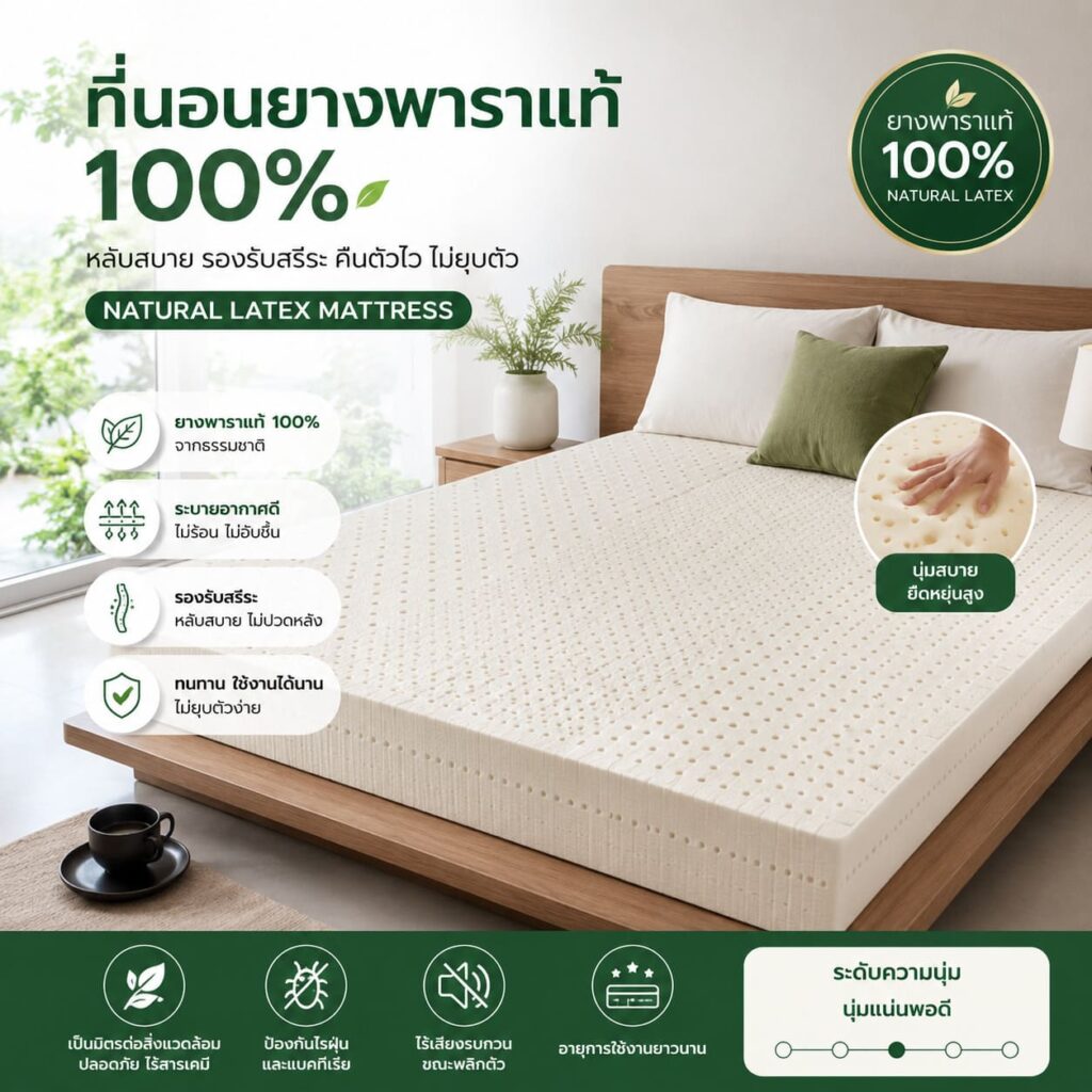 ที่นอนยางพาราแท้ 100