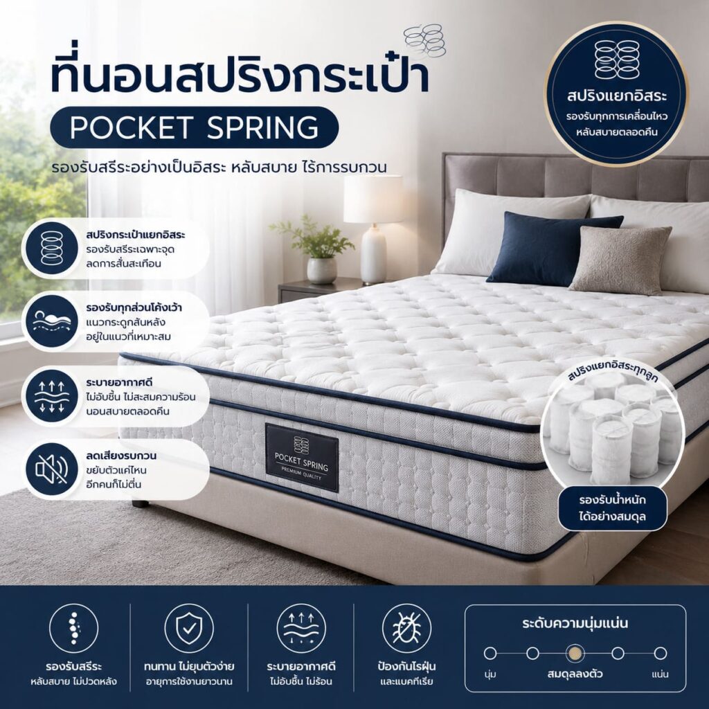 ที่นอนสปริงกระเป๋า Pocket Spring