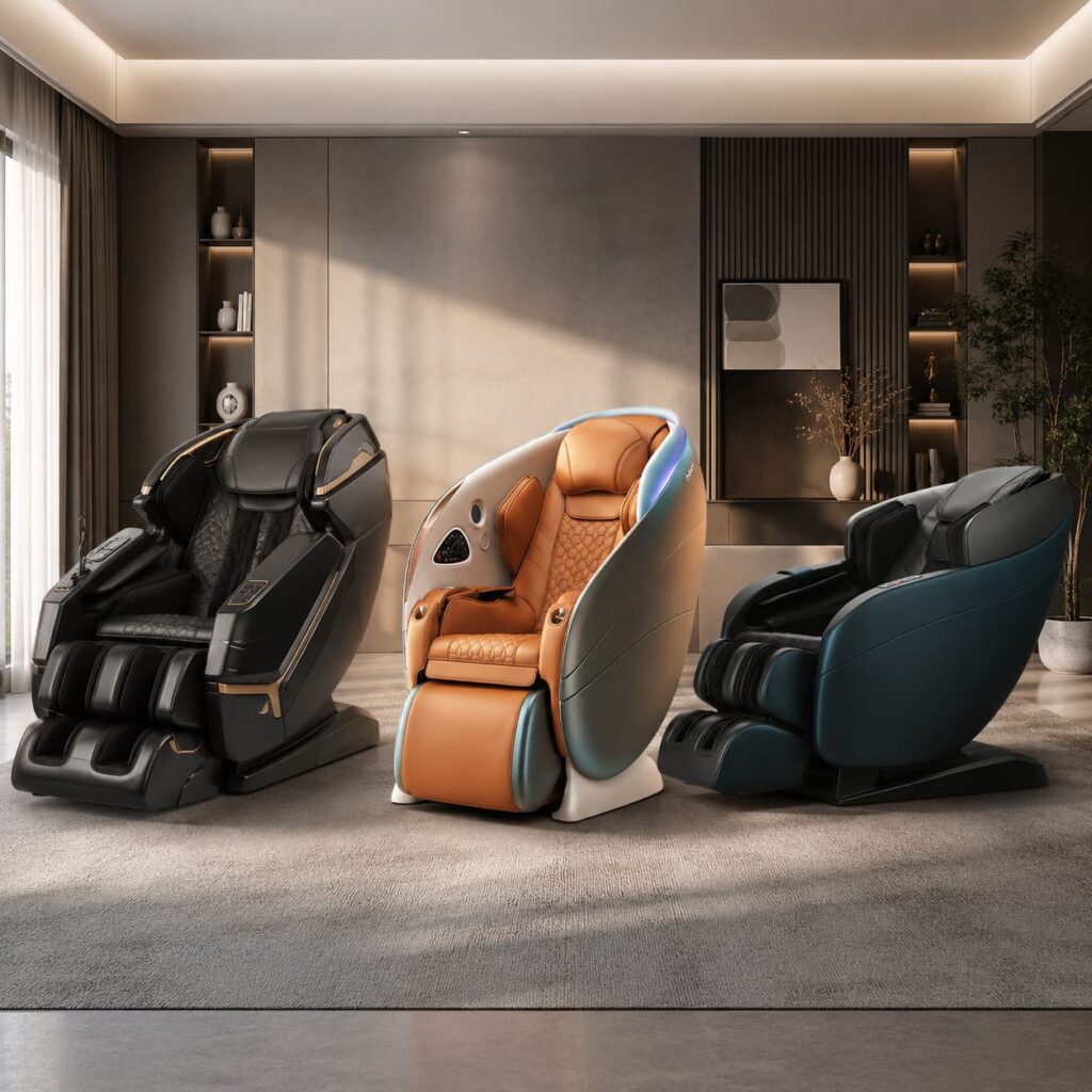 เก้าอี้นวดไฟฟ้า 3 รุ่นสำหรับเปรียบเทียบ XUTI OSIM และ Coway