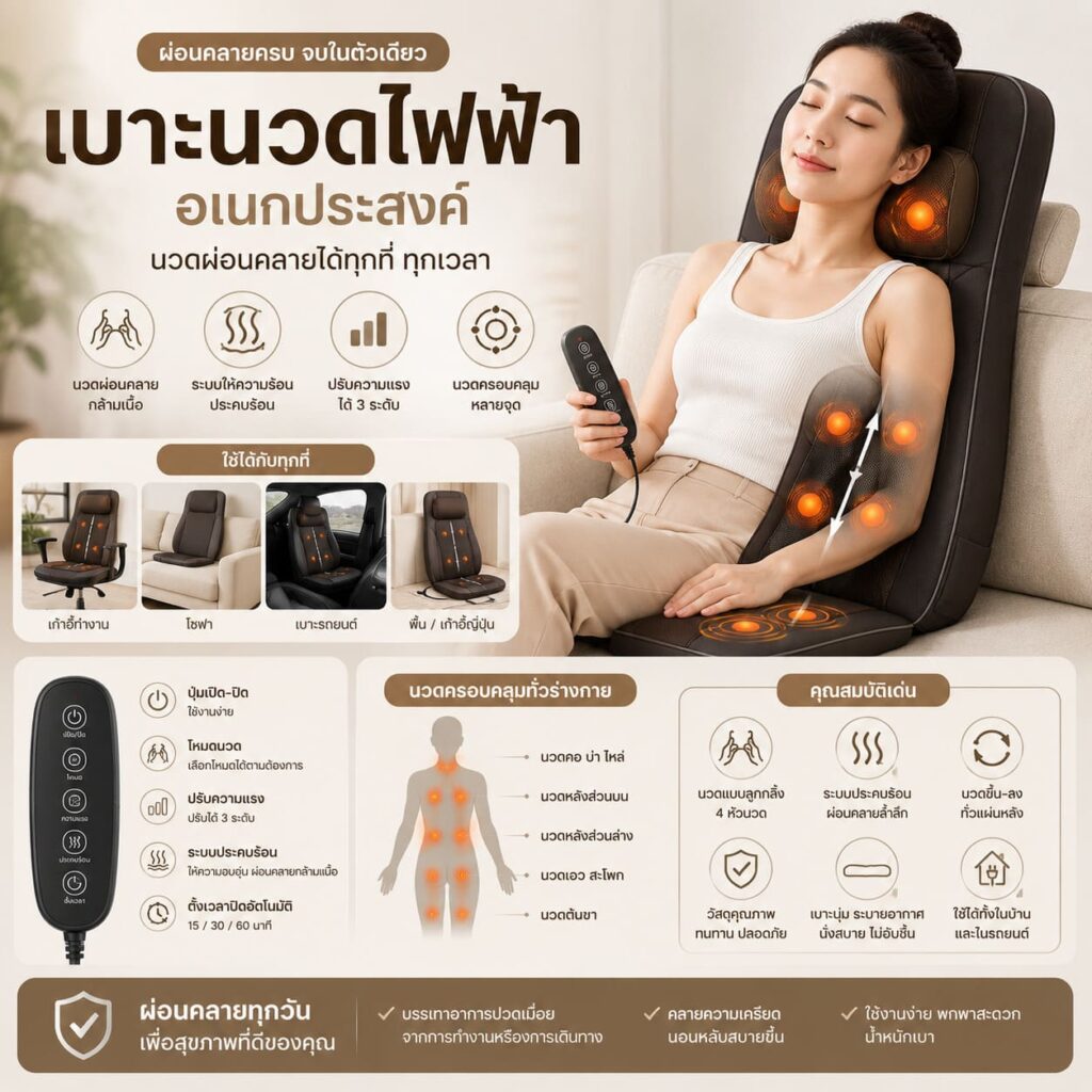 เบาะนวดไฟฟ้าอเนกประสงค์