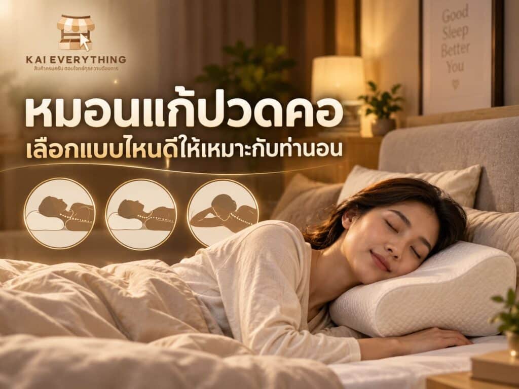 หมอนแก้ปวดคอ เลือกแบบไหนดีให้เหมาะกับท่านอน